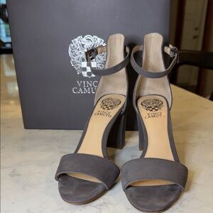 Vince Camuto Charcoal Ankle Strap Heels